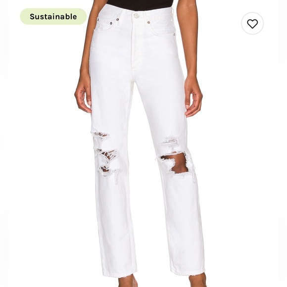 Agolde 90’s mid rise loose Vanish white jeans 23 - Picture 2 of 9
